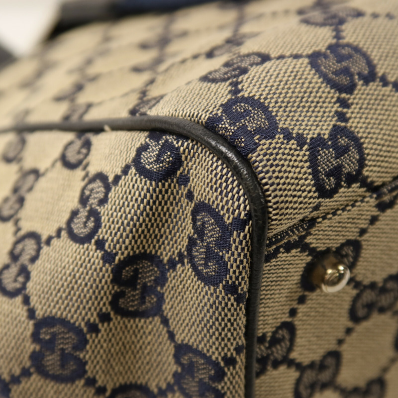 GUCCI 帆布Tote Bag Medium銀扣手挽袋-14