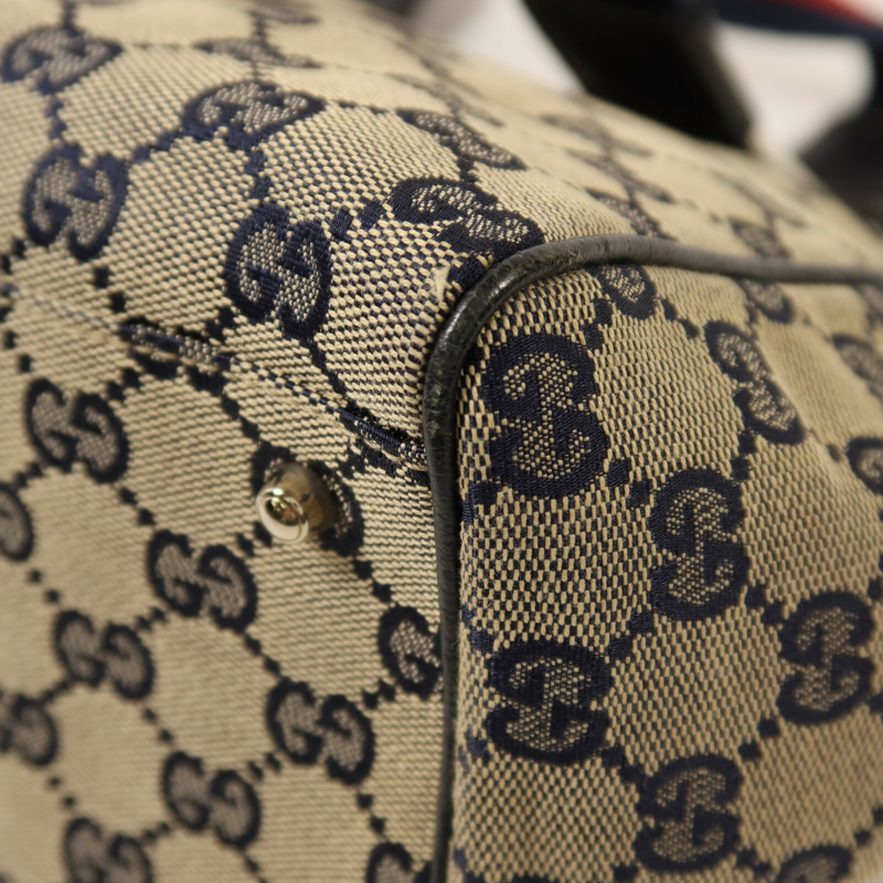 GUCCI 帆布Tote Bag Medium銀扣手挽袋-15