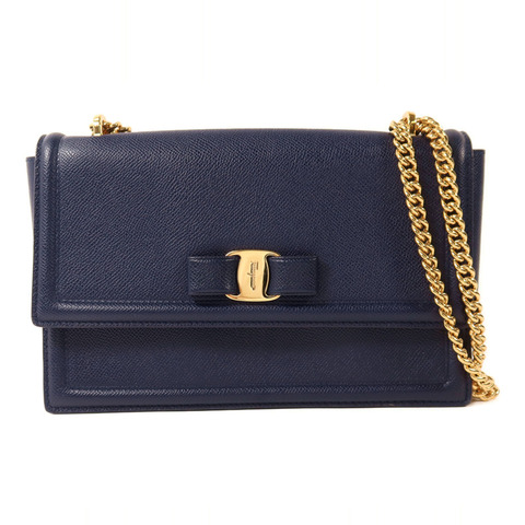 Salvatore Ferragamo 牛皮皮革Vara Bow金扣鏈帶肩背袋