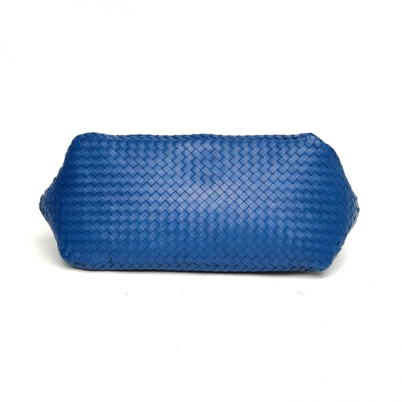 BOTTEGA VENETA 藍色羊皮購物袋-3