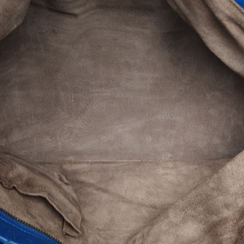 BOTTEGA VENETA 藍色羊皮購物袋-4