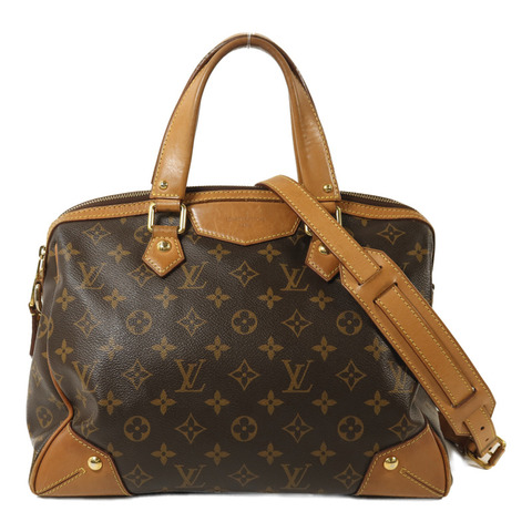 LOUIS VUITTON Monogram Retiro PM金扣手挽肩背兩用袋棕色