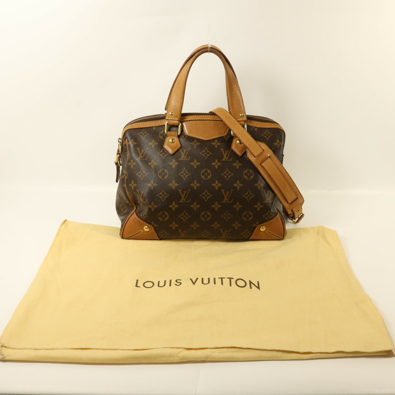 LOUIS VUITTON Monogram Retiro PM金扣手挽肩背兩用袋棕色-8