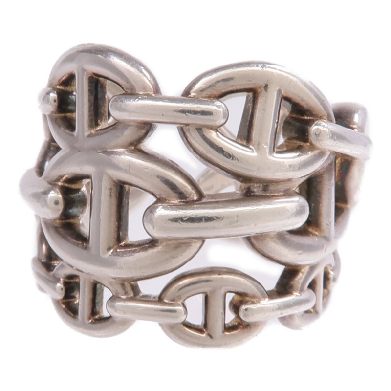 HERMES 925純銀Chaine d'ancre Enchainee Ring戒指Hermes#55/US#7-1
