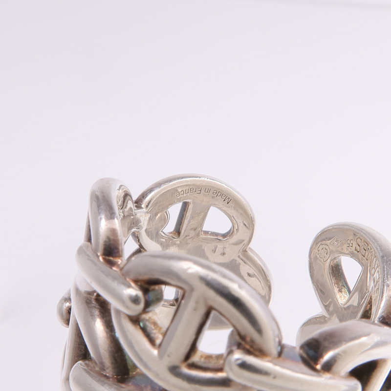 HERMES 925純銀Chaine d'ancre Enchainee Ring戒指Hermes#55/US#7-5