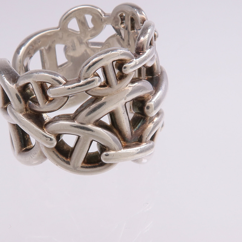 HERMES 925純銀Chaine d'ancre Enchainee Ring戒指Hermes#55/US#7-6
