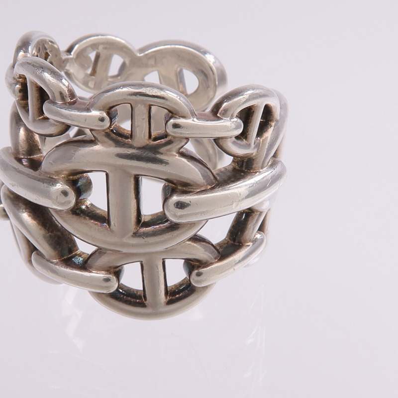HERMES 925純銀Chaine d'ancre Enchainee Ring戒指Hermes#55/US#7-7