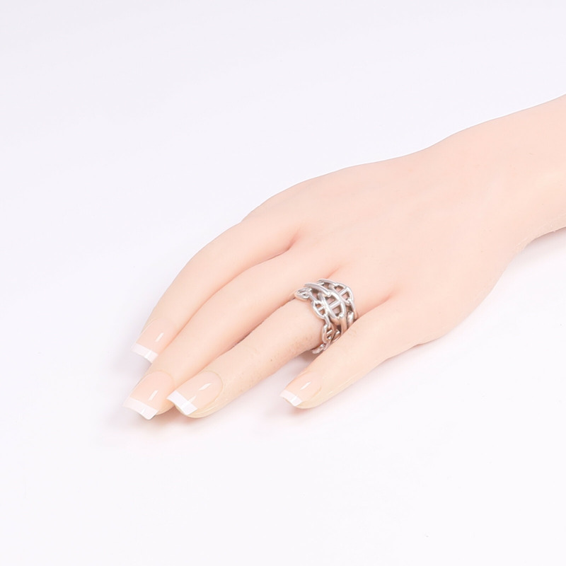HERMES 925純銀Chaine d'ancre Enchainee Ring戒指Hermes#55/US#7-9