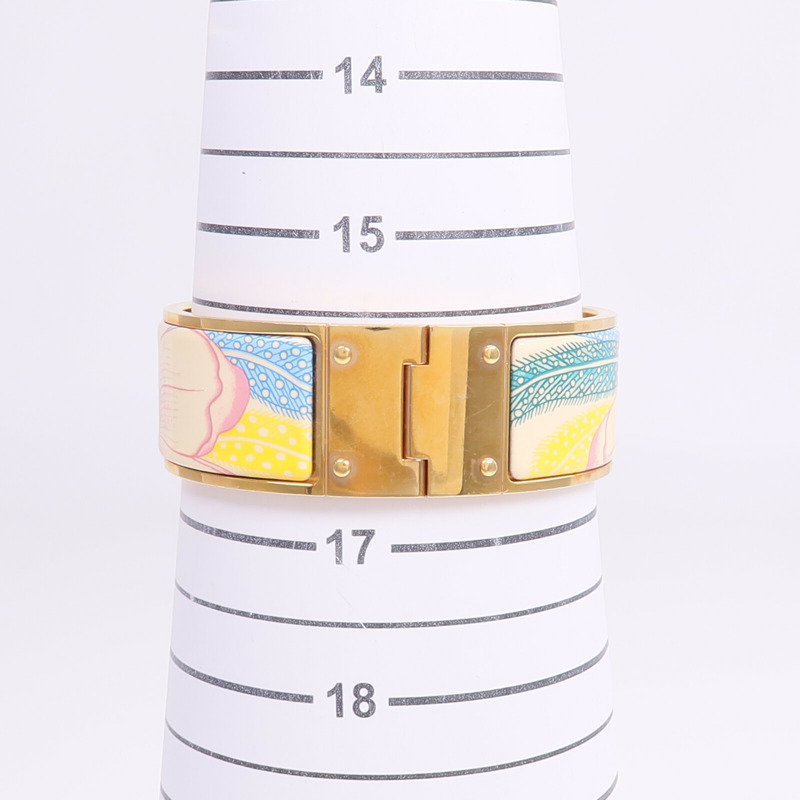 HERMES 金屬/琺瑯Charniere Bracelet手鐲-10