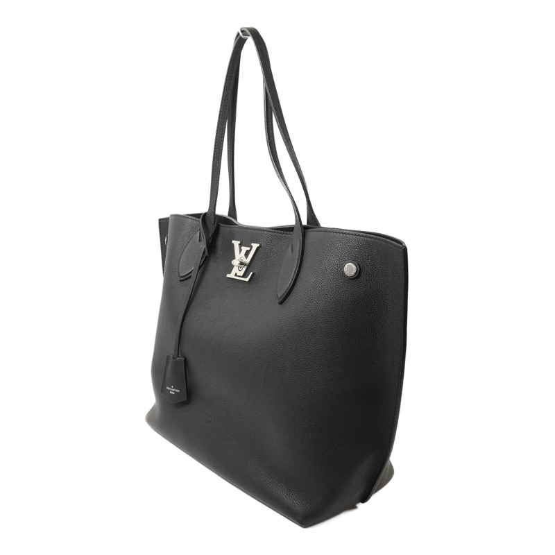 LOUIS VUITTON 牛皮皮革Lockme Go銀扣手挽袋-2