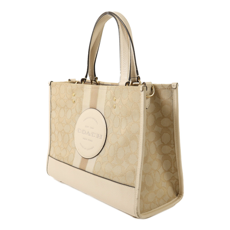COACH 帆布/皮革2 way Shoulder金扣手挽肩背兩用袋-2