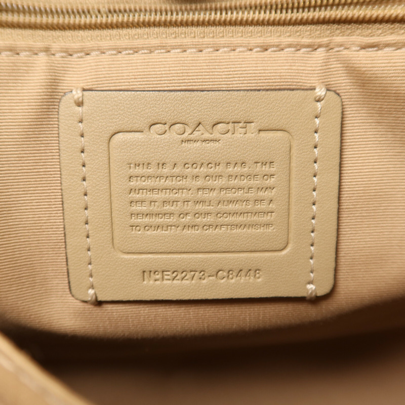 COACH 帆布/皮革2 way Shoulder金扣手挽肩背兩用袋-5