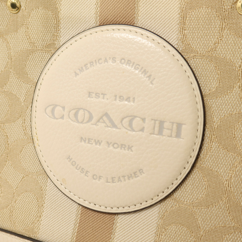 COACH 帆布/皮革2 way Shoulder金扣手挽肩背兩用袋-8