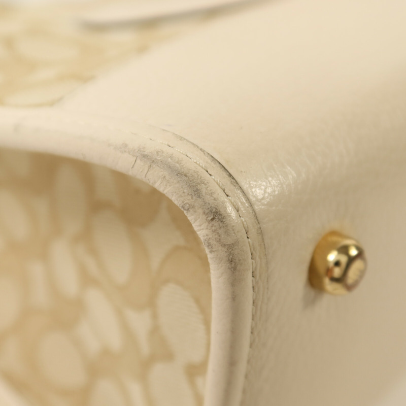 COACH 帆布/皮革2 way Shoulder金扣手挽肩背兩用袋-9