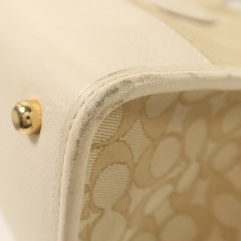 COACH 帆布/皮革2 way Shoulder金扣手挽肩背兩用袋-10