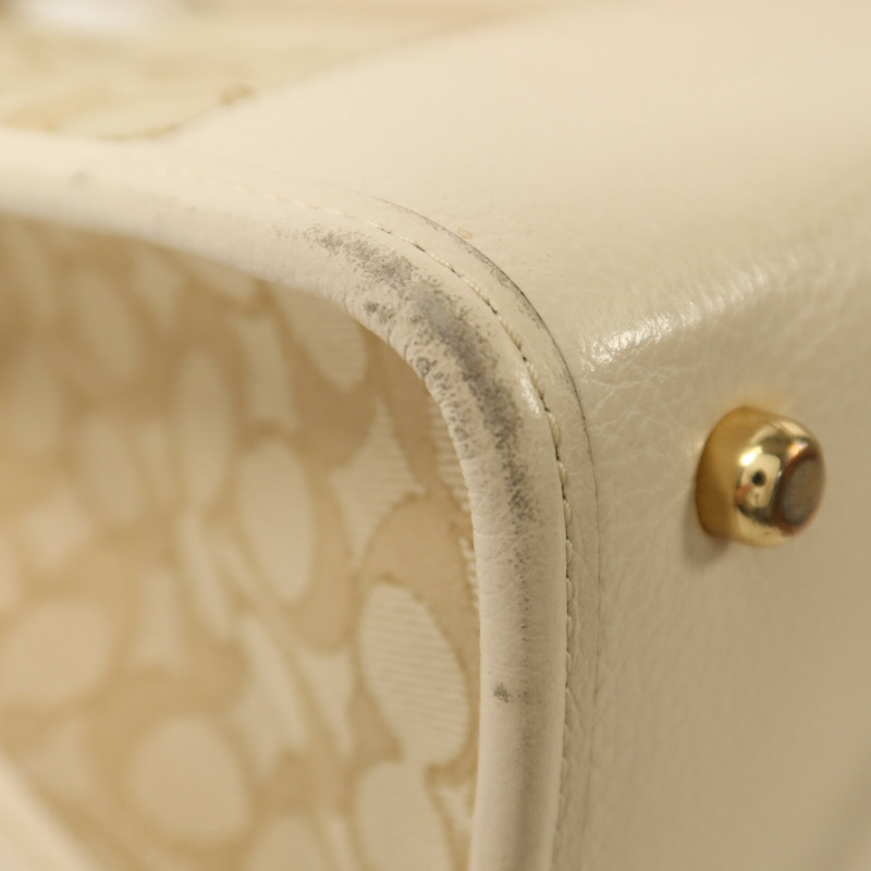 COACH 帆布/皮革2 way Shoulder金扣手挽肩背兩用袋-11