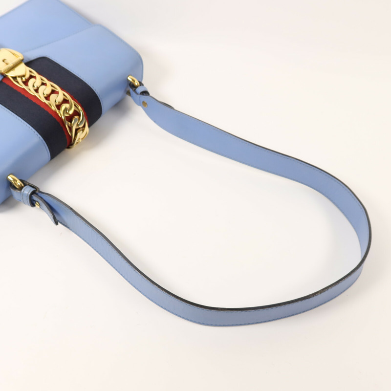 GUCCI 牛皮皮革Sylvie金扣肩背袋-8