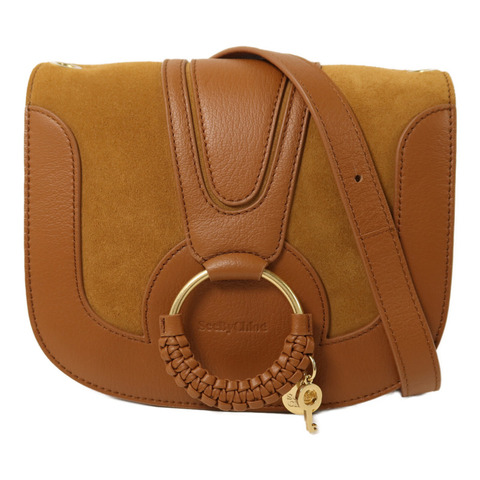 SEE BY CHLOE 牛皮皮革/麂皮皮革Shoulder Bag金扣肩背袋