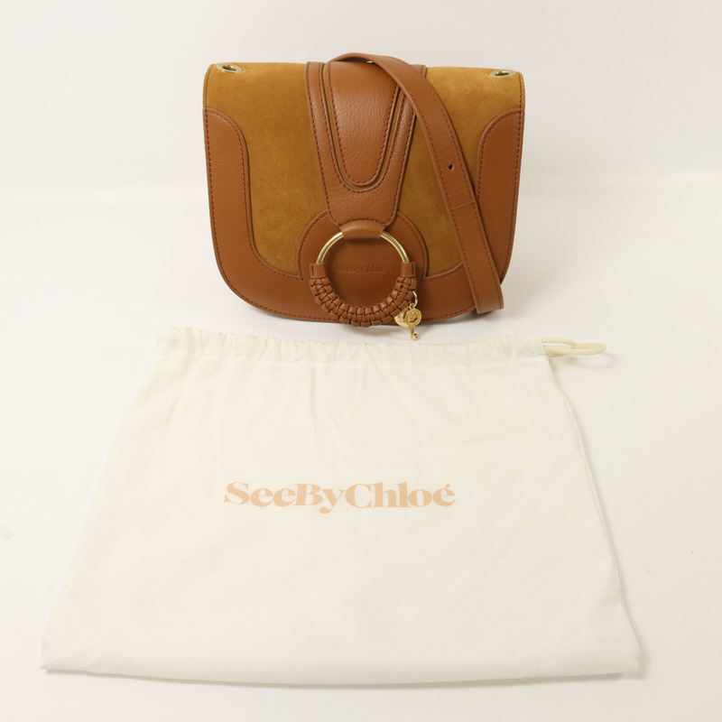 SEE BY CHLOE 牛皮皮革/麂皮皮革Shoulder Bag金扣肩背袋-8