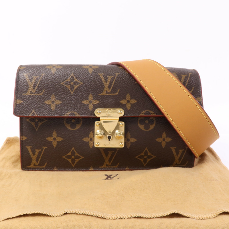 LOUIS VUITTON MonogramS Lock Belt Pouch PM金扣腰包-10