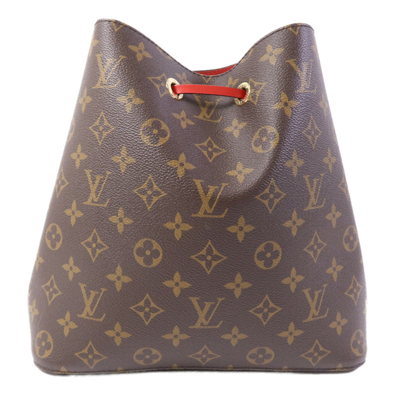 LOUIS VUITTON Monogram Neo Noe Bucket Bag金扣肩背袋Coquelicot-1