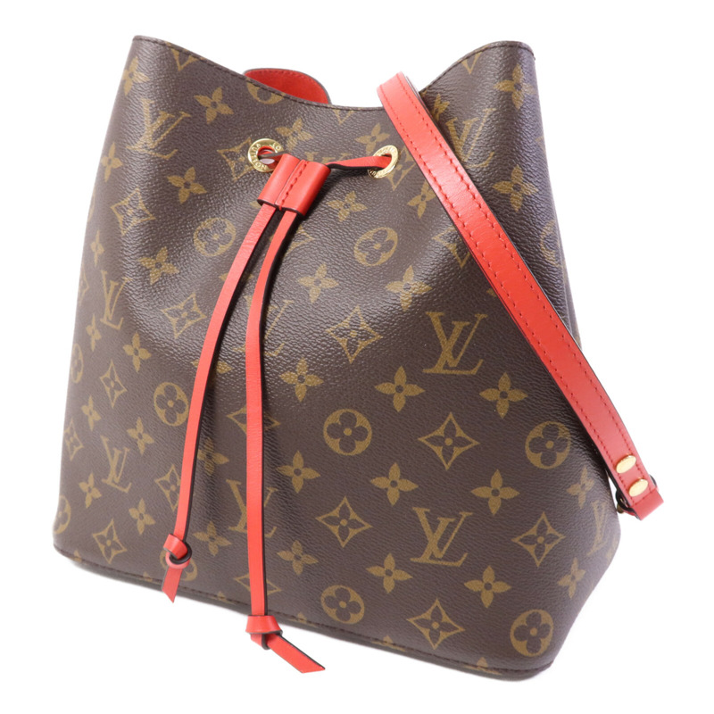LOUIS VUITTON Monogram Neo Noe Bucket Bag金扣肩背袋Coquelicot-2