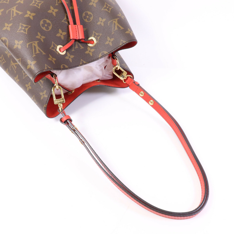 LOUIS VUITTON Monogram Neo Noe Bucket Bag金扣肩背袋Coquelicot-7