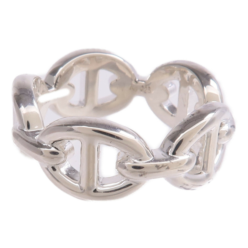 HERMES 925純銀Chaine d'ancre Enchainee Ring戒指Hermes#48/US#4.5-2