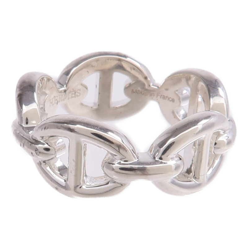 HERMES 925純銀Chaine d'ancre Enchainee Ring戒指Hermes#48/US#4.5-3