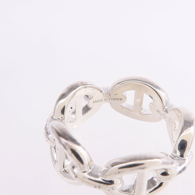 HERMES 925純銀Chaine d'ancre Enchainee Ring戒指Hermes#48/US#4.5-5