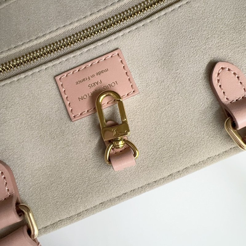 LV粉拚米雙色牛皮on the go MM手提側背包M45982-8