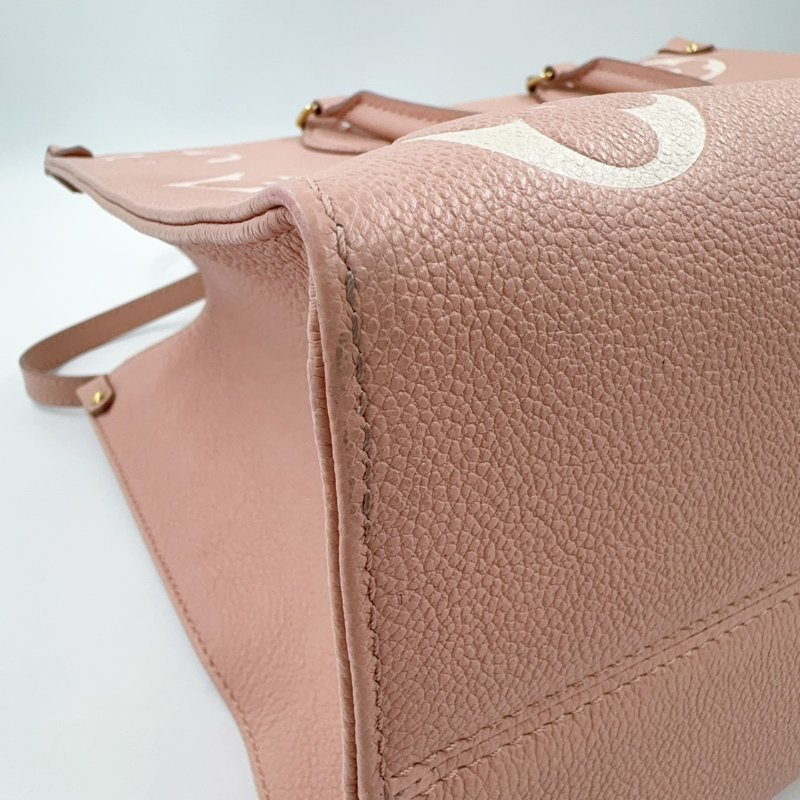 LV粉拚米雙色牛皮on the go MM手提側背包M45982-10