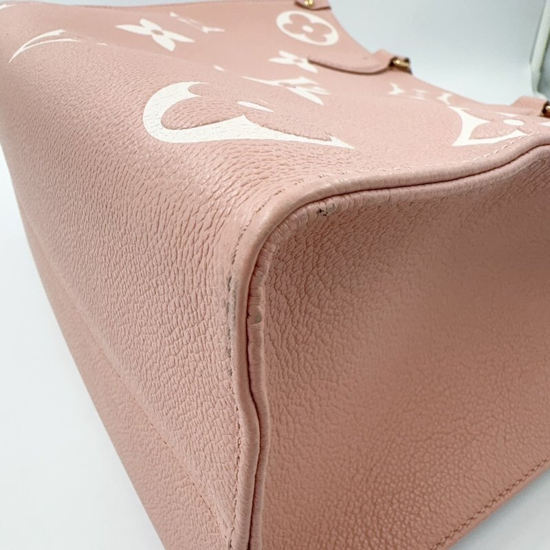 LV粉拚米雙色牛皮on the go MM手提側背包M45982-13