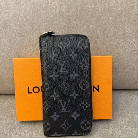 LV黑老花拉鏈長夾