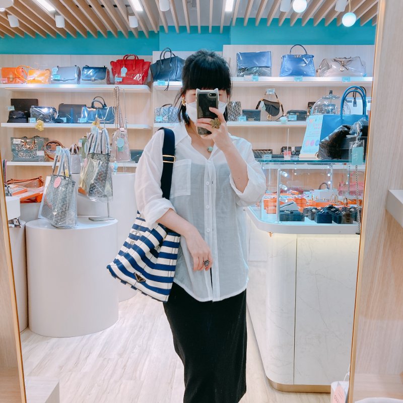 MS0602 Prada 普拉達 麻繩圈標誌 帆布 手提包 單肩包 間條 軍藍色 金扣 Canapa Logo Handle Bag with Strap Canvas Navy x White-23