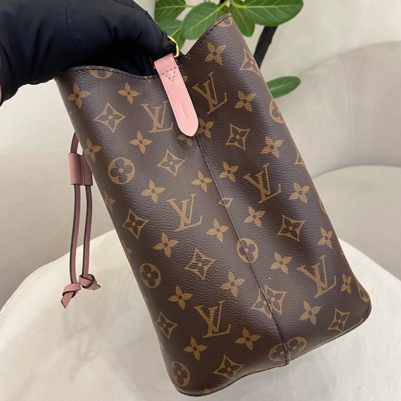 99新LV neonoe MM 老花粉色水桶包-2