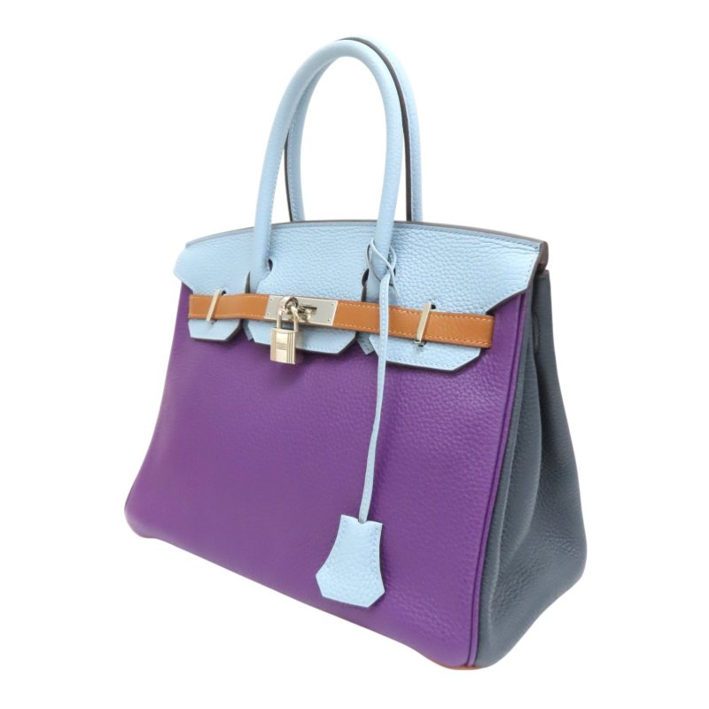 拼色 Clemence 牛皮 Birkin 30 Arlequin 柏金包 手提包 □P刻 銀釦【HERMES 愛馬仕】-2