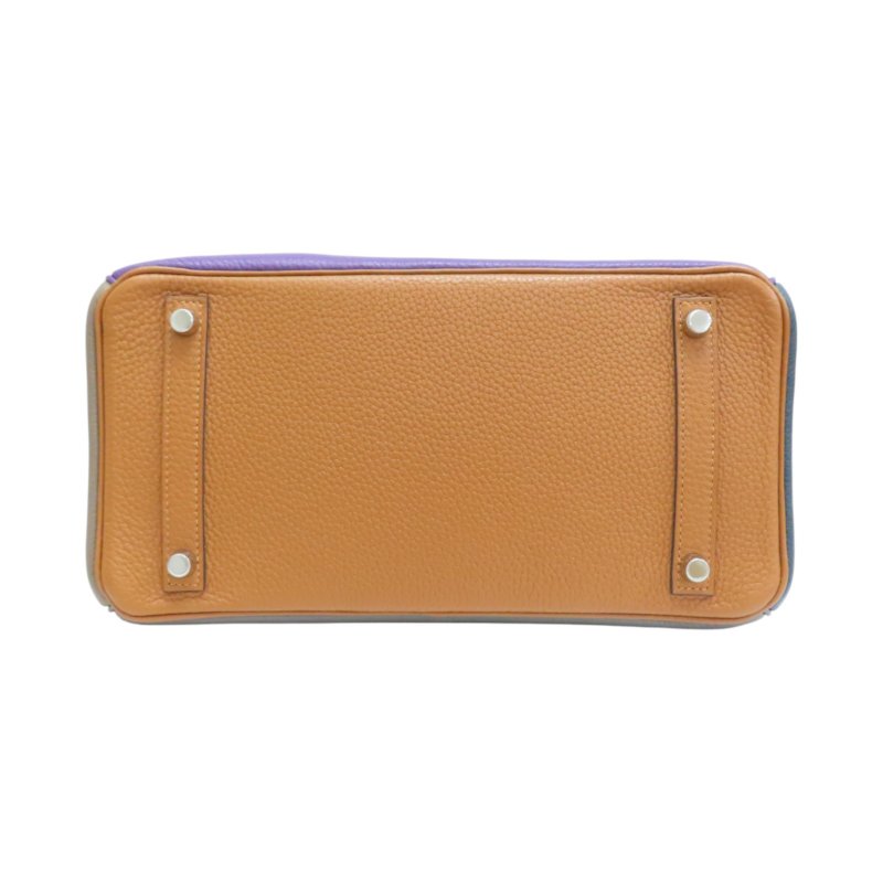 拼色 Clemence 牛皮 Birkin 30 Arlequin 柏金包 手提包 □P刻 銀釦【HERMES 愛馬仕】-3