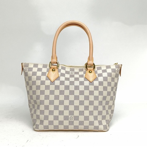 LOUIS VUITTON SaleyaTote托特包PM白棋格PVC金扣2007