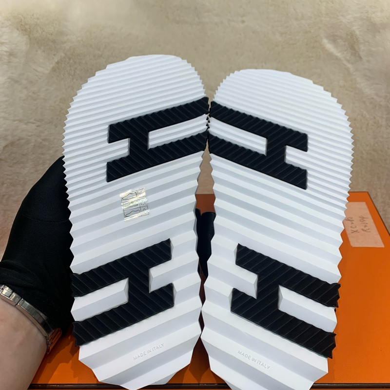 Hermes 愛女士 黑白色 魔術貼 增高涼鞋 38號(XC285)-2