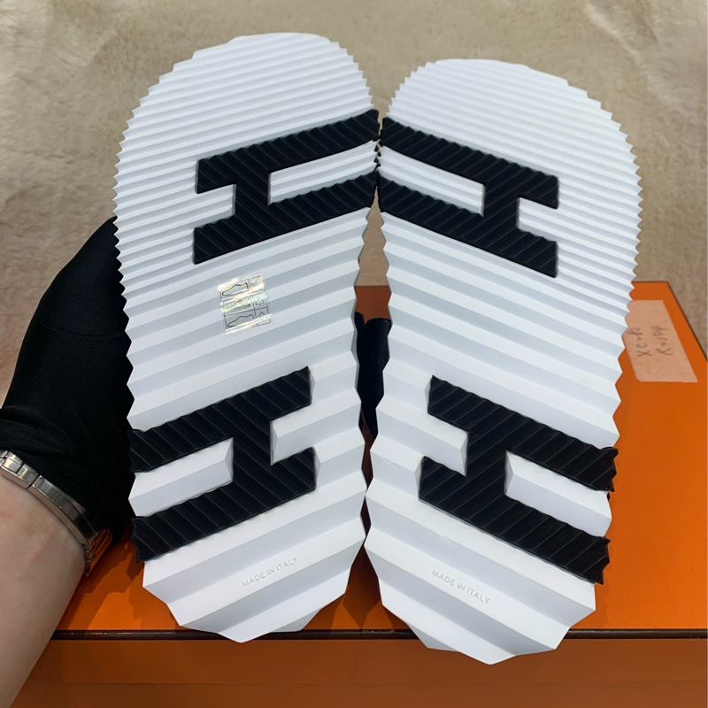 Hermes 愛女士 黑白色 魔術貼 增高涼鞋 38號(XC285)-11