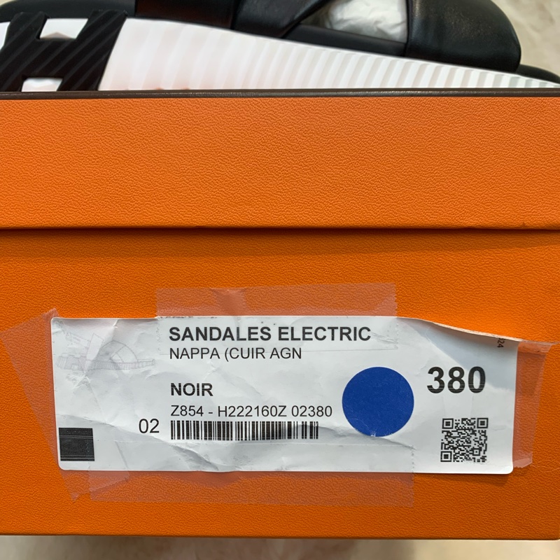 Hermes 愛女士 黑白色 魔術貼 增高涼鞋 38號(XC285)-13