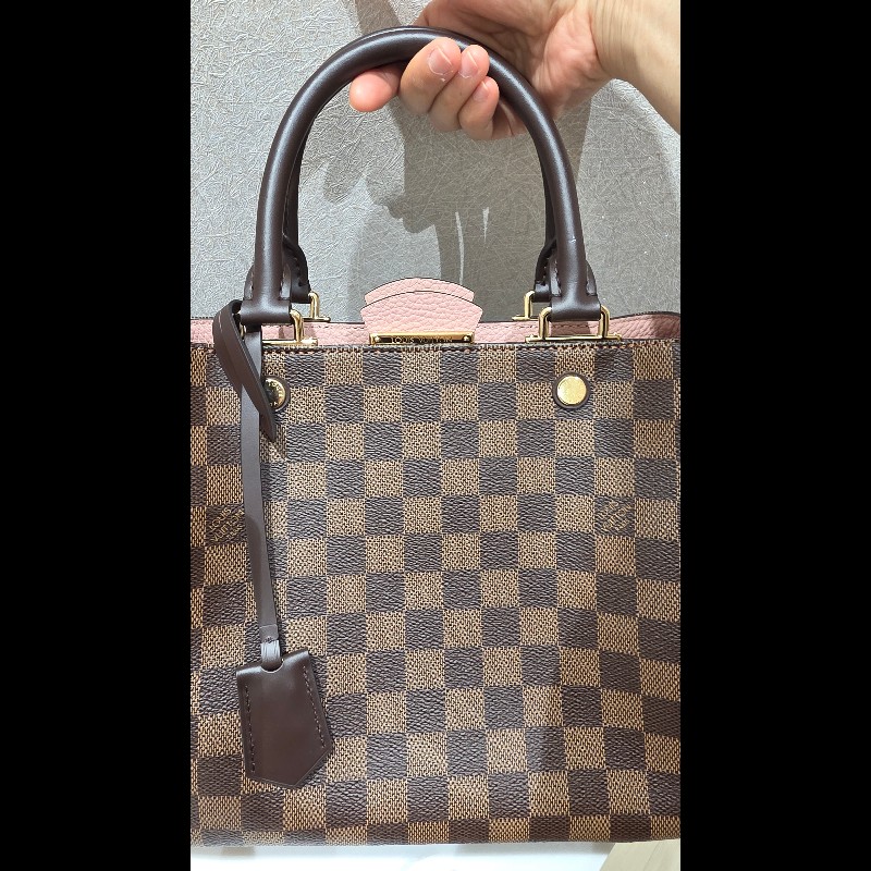 Louis Vuitton LV N41674 Brittany 棋盤格紋皮革鎖組兩用包 -4