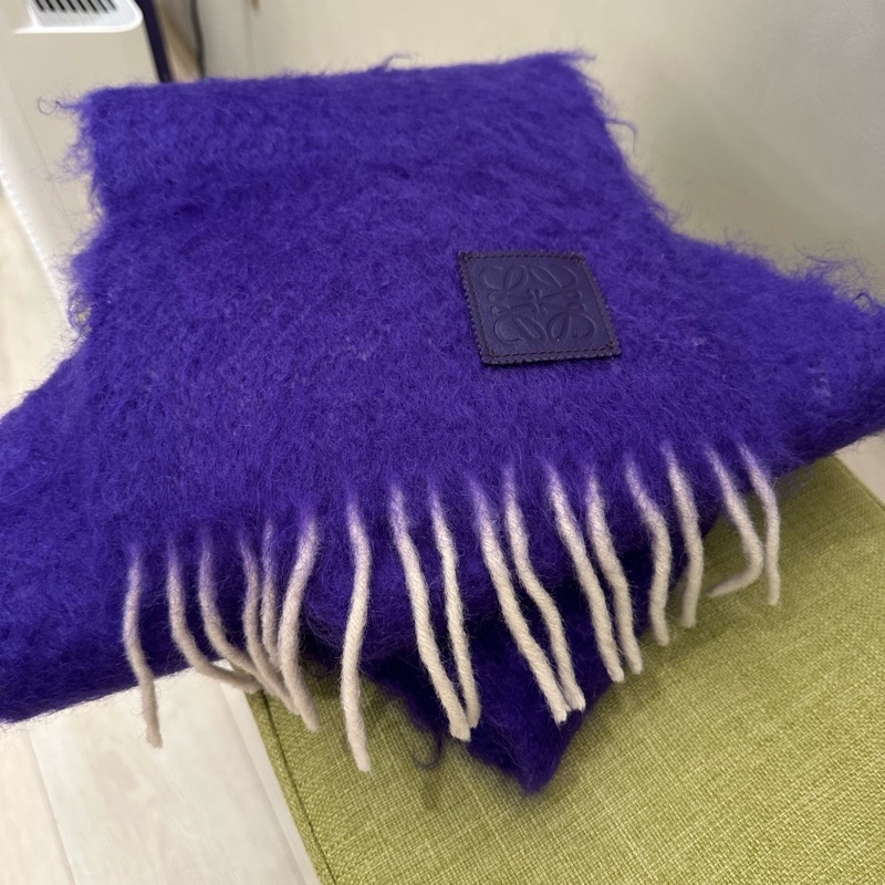 Loewe 紫色 馬海毛 圍巾-2