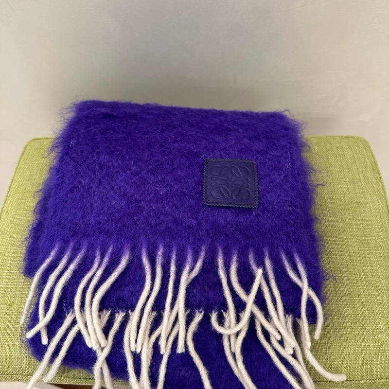 Loewe 紫色 馬海毛 圍巾-5