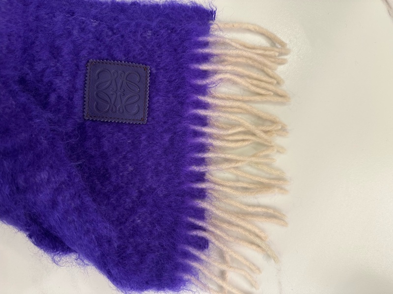 Loewe 紫色 馬海毛 圍巾-11