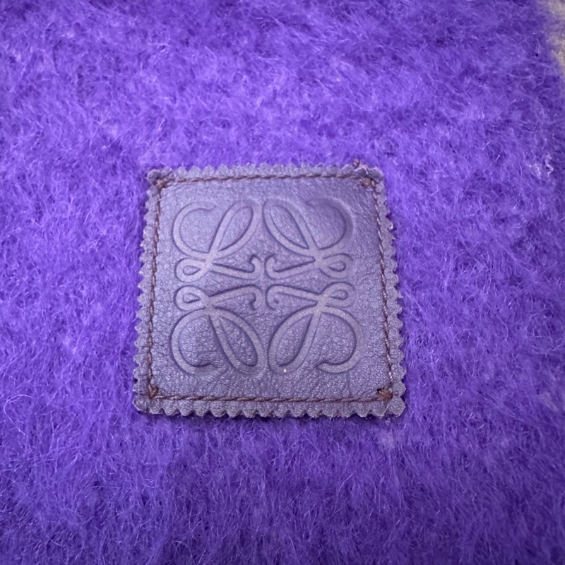Loewe 紫色 馬海毛 圍巾-12
