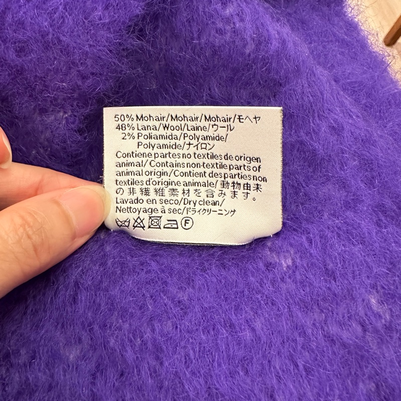 Loewe 紫色 馬海毛 圍巾-16