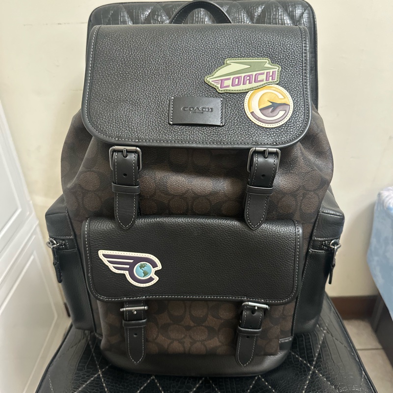 COACH SPRINT 經典 SIGNATURE NYC貼飾後背包-5