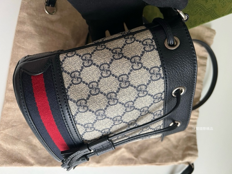 Gucci Supreme Ophidia 水桶斜背包(黑藍色)-2